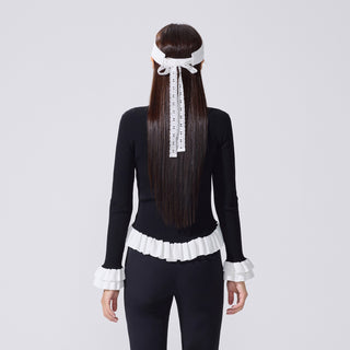 Ruffle Rib Cardigan (Black)