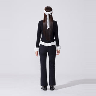 Ruffle Rib Cardigan (Black)