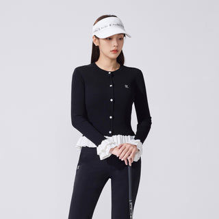 Ruffle Rib Cardigan (Black)