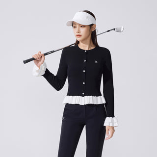 Ruffle Rib Cardigan (Black)