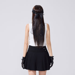 Crochet Collar Sleeveless Knit (White)