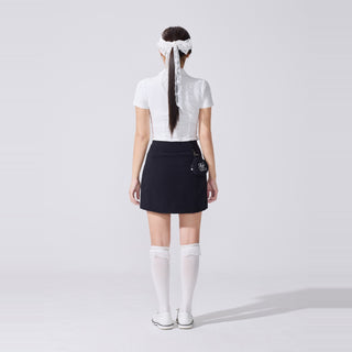 Eyelet Lace Collar T-shirt (White)