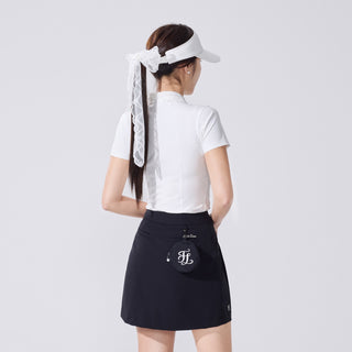 Eyelet Lace Collar T-shirt (White)