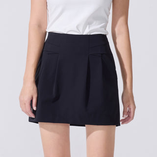 Folded A-line skirt (Black)