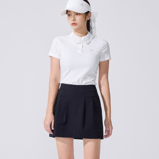 Eyelet Lace Collar T-shirt (White)