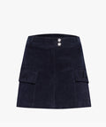 FAIRLIAR Corduroy Pocket Culottes Short Pants (Navy)