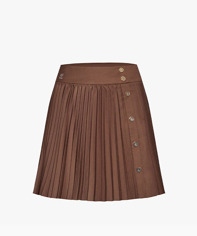 FAIRLIAR Accordion Pleated Skirt (Brown)