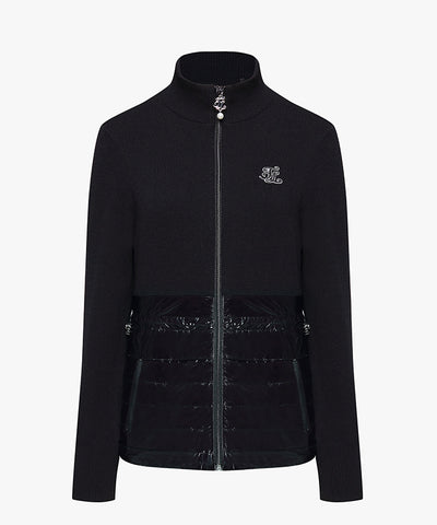 [Final Sale] FAIRLIAR Windproof Hybrid Flare Knit Outer (Black)