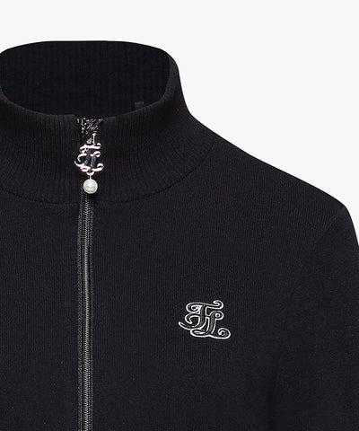 [Final Sale] FAIRLIAR Windproof Hybrid Flare Knit Outer (Black)