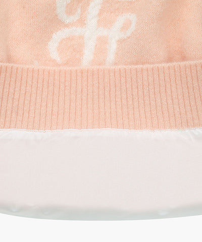 FAIRLIAR Windproof Intarsia Logo Knit (Pink Coral)