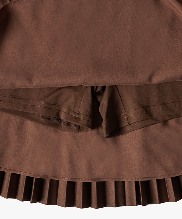 FAIRLIAR Accordion Pleated Skirt (Brown)