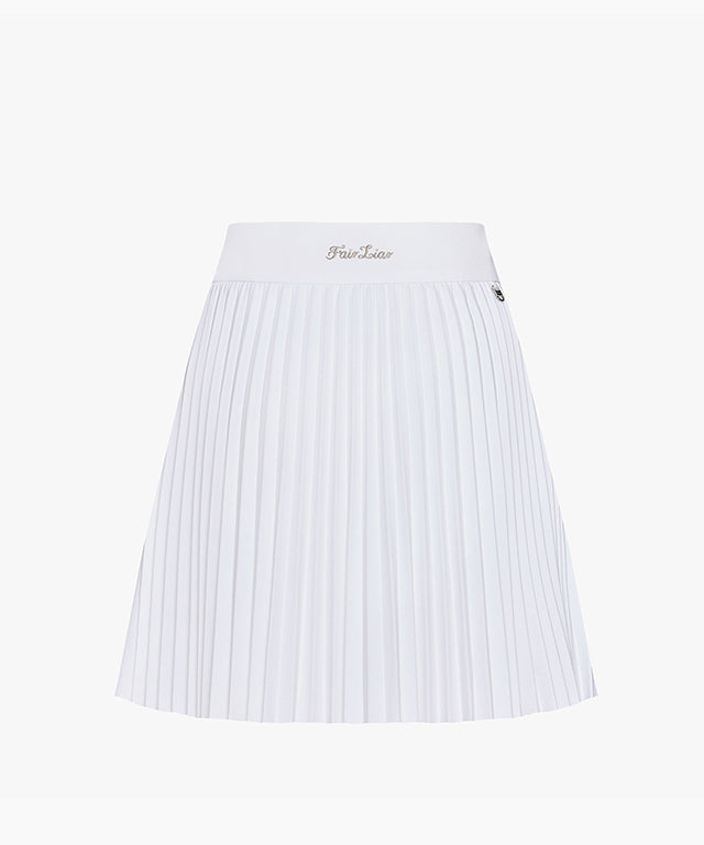 FAIRLIAR Accordion Pleated Skirt (White)
