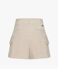 FAIRLIAR Corduroy Pocket Culottes Short Pants (Beige)