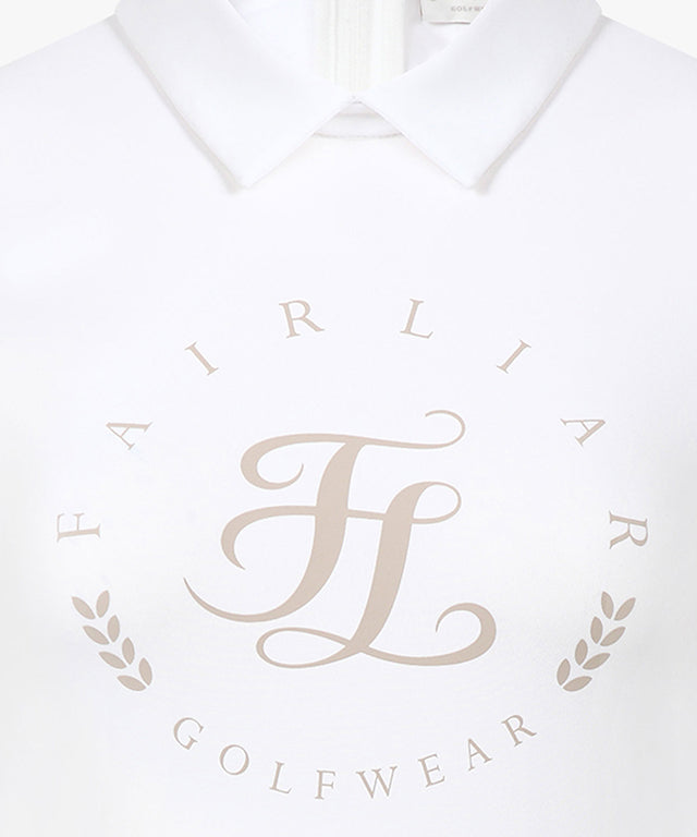 FAIRLIAR Big Logo Back Zip Up T-shirt (White)