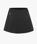 FAIRLIAR Dot Flare Pleated Skirt (Black)