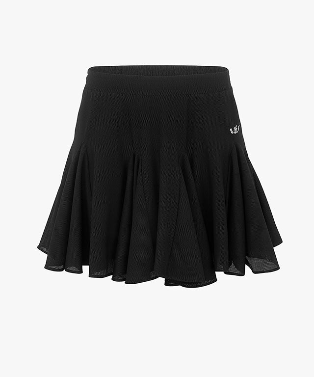 [FL Compy] Band Pleated Skirt (Black)