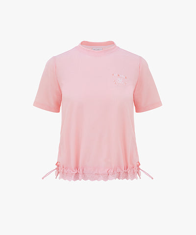 [FL Compy] Honeycomb Round T-shirt (Pink Coral)