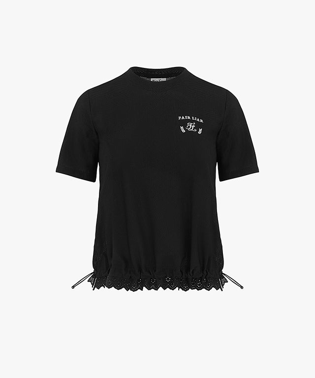 [FL Compy] Honeycomb Round T-shirt (Black)