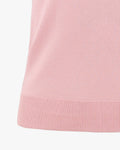 Wide Collar Cropped Knit Top - Pink