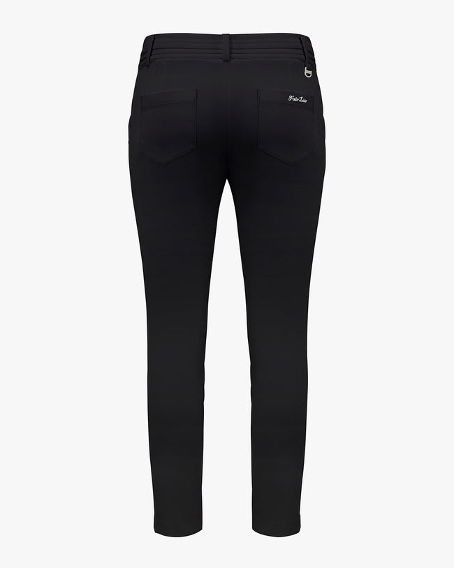 Slit Line Straight Leg Golf Pants - Black