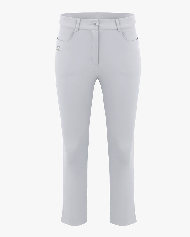 Stretchy Cropped Flare Pants - Grey