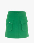 Cargo Flared High Waist Skirt - Green