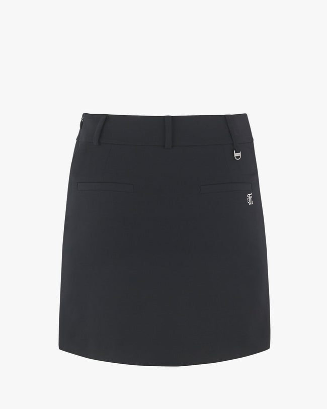 Pearl Lace Pocket High Waist Skirt - Black