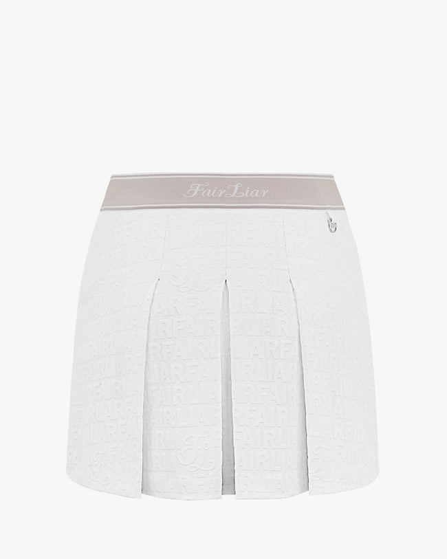 FL jacquard volume logo band skirt - White
