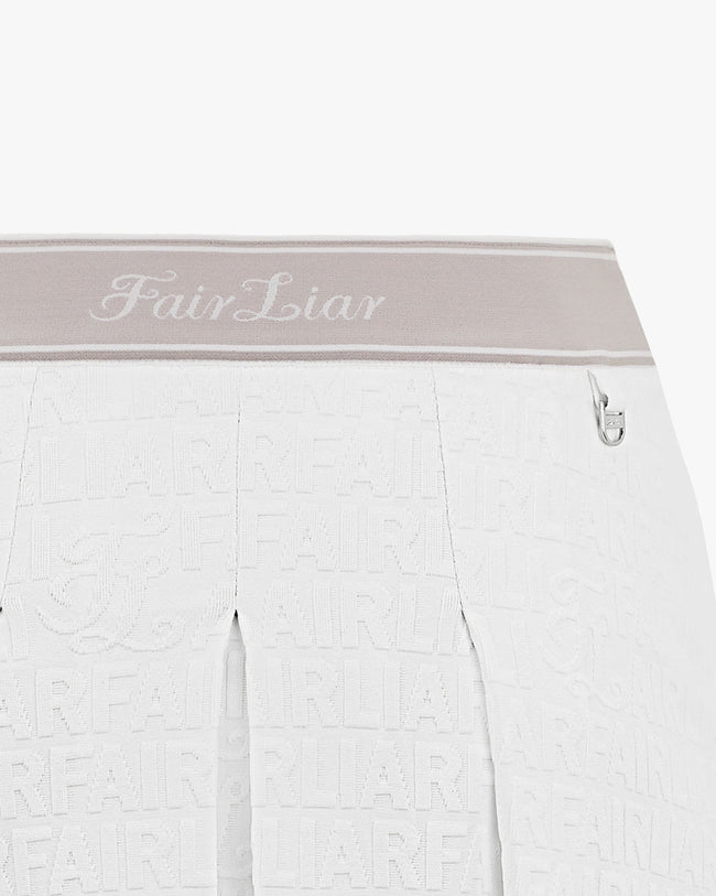FL jacquard volume logo band skirt - White – Fairliar USA