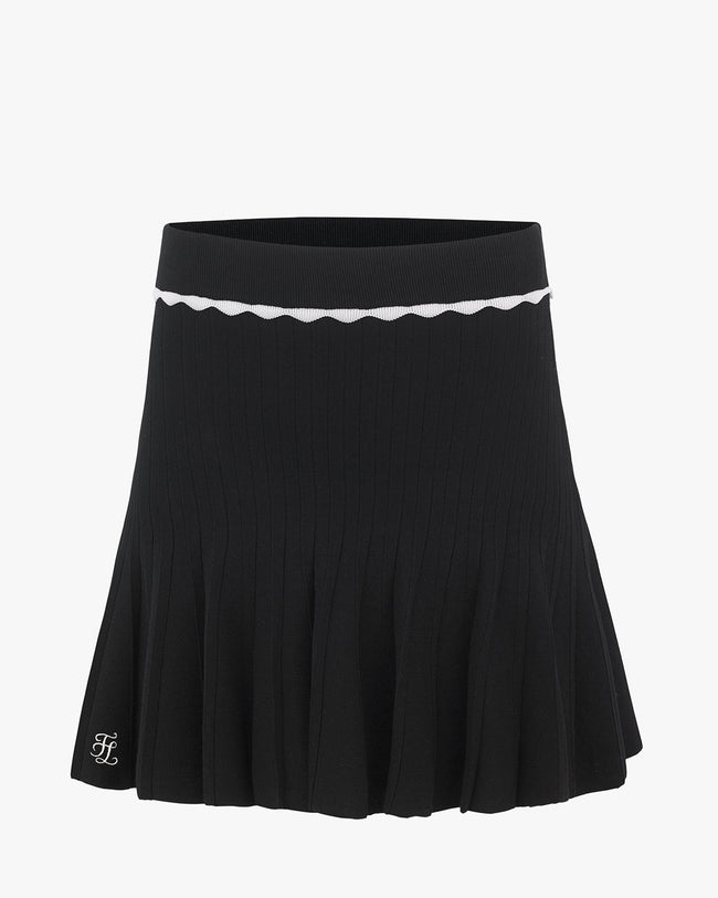 Frill Pleated Knit Skirt