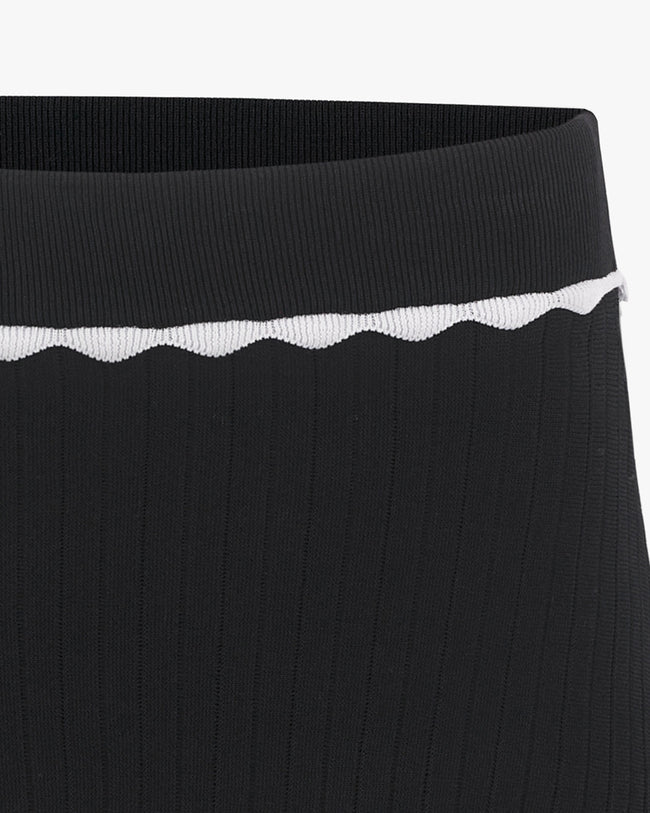 Frill Pleated Knit Skirt