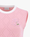 Diamond Cutting Knit Vest - Pink