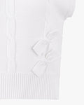 Cable ribbon knit vest - White