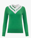 Big V-Neck Contrast Sweater