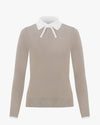 Ribbon Point Collar Knit