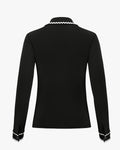 Lace Collar Point T-shirt - Black