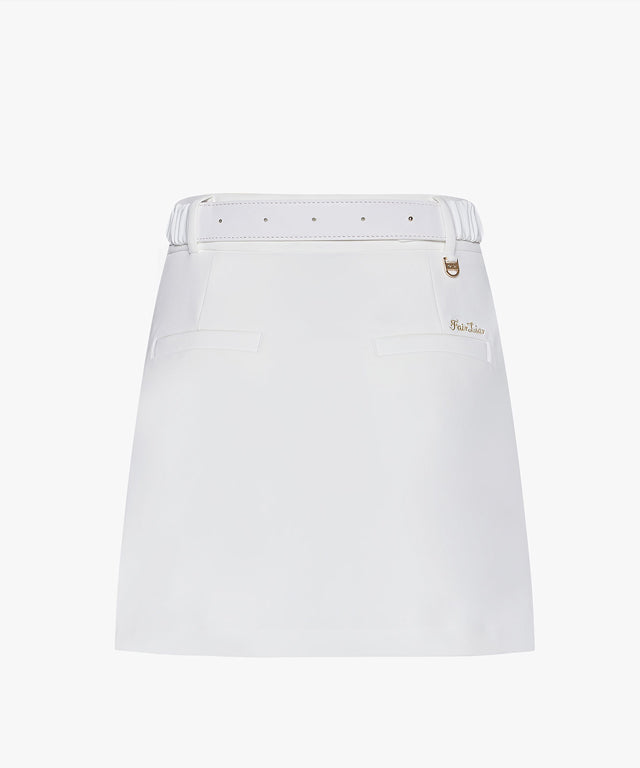FAIRLIAR Logo Belt Set Skirt (White)