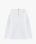 FAIRLIAR Quilted Padded Flared Skirt (White)