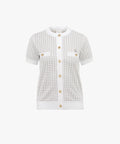 FAIRLIAR Gingham Short Sleeve Knit (White)