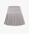 FAIRLIAR High Waist Front Pleated Skirt (Beige)