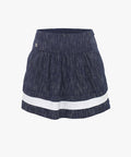 FAIRLIAR High Waist Tweed Skirt (Navy)