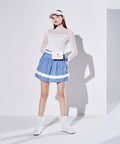 FAIRLIAR High Waist Tweed Skirt (Navy)