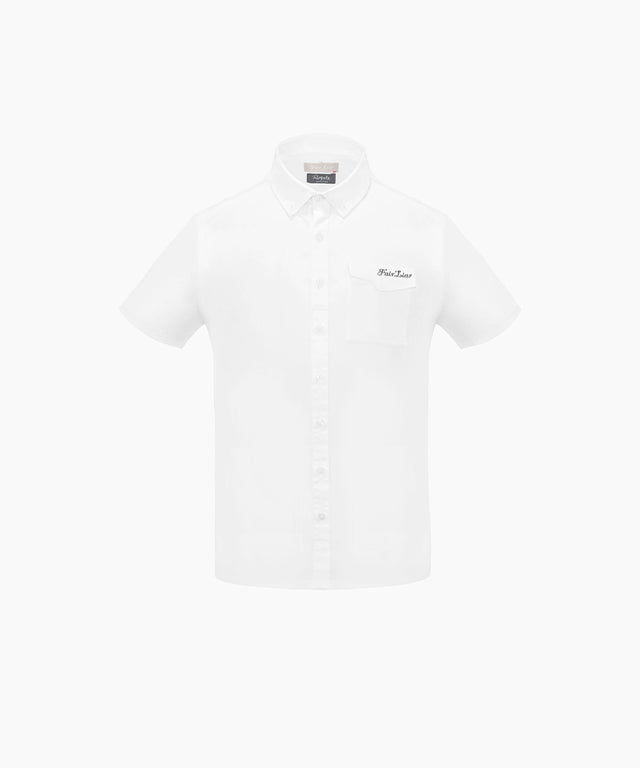 FAIRLIAR Men's Hybrid Short Sleeve T-shirt (White)