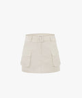 FAIRLIAR Outer Pocket Belt Set Skirt (Beige)