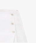 FAIRLIAR Pleated Mix A-Line Skirt (White)