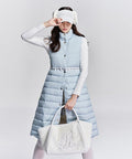 FAIRLIAR Quilted Long Down Vest (White)
