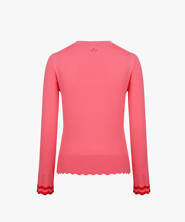 FAIRLIAR Round Neck Wavy Knit