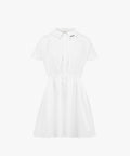 FAIRLIAR Shirring Flare Dress (White)
