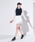 FAIRLIAR Striped Pocket Skirt (Navy)
