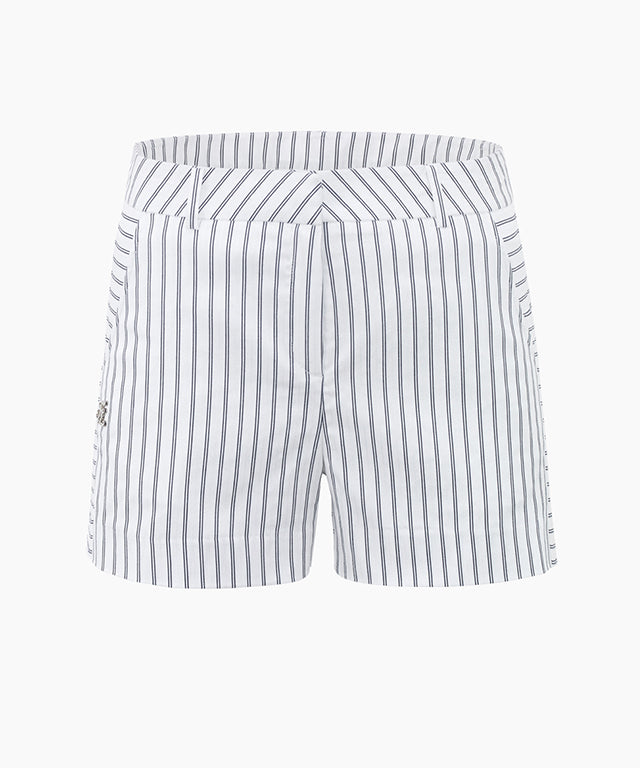 FAIRLIAR Striped Short Pants (White)